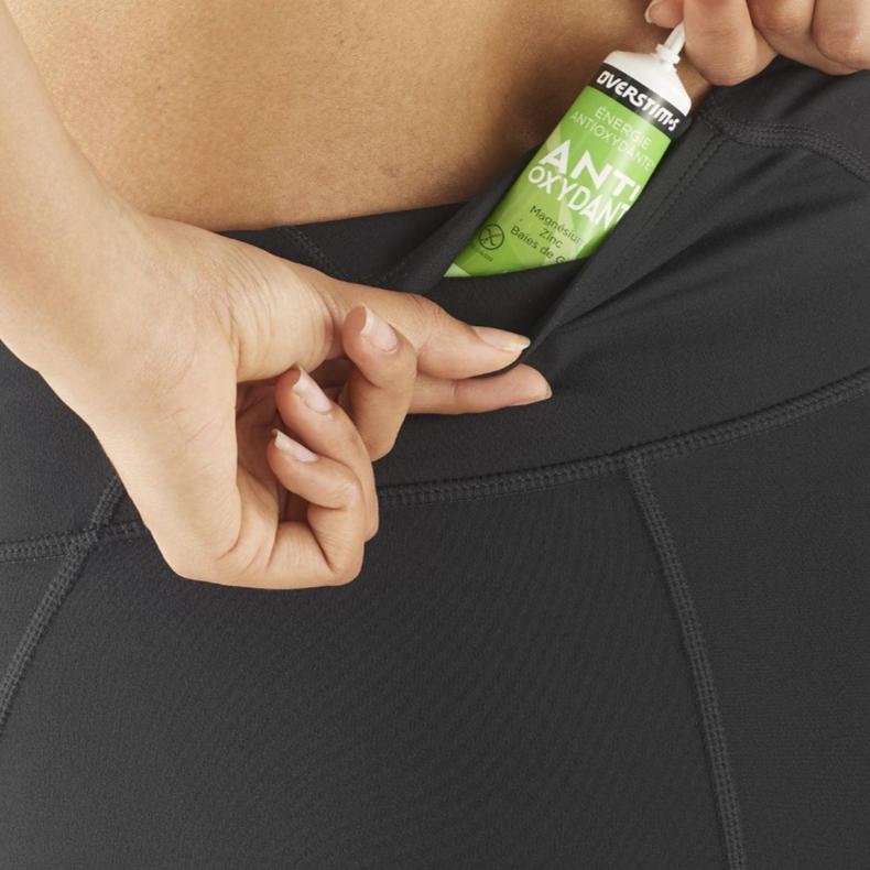 SALOMON Shakeout Bliss 8" Solid Slim Fit Sports Cycling Pants Women Bottoms Deep-Black C24193