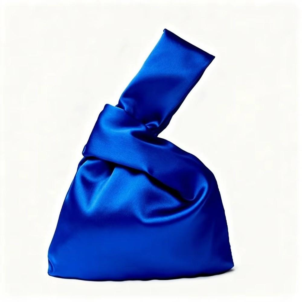 Elegant Silk Satin Wrist Bag Portable Knot Tote Soft Mini Tote Party Occasion