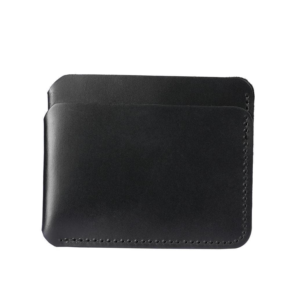 

Тонкий кошелек и держатель для карт из кожи Crazy Horse в стиле ретро кэжуал - Натуральная кожа, цельный дизайн.