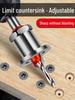 Stepped Woodworking Countersink Drill Bit with Depth Stop and Locator