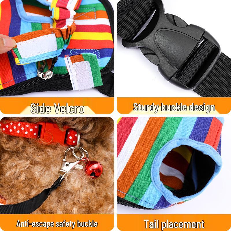 Portable Mesh Backpack for Small & Medium Dogs and Cats - Breathable Travel Carrier