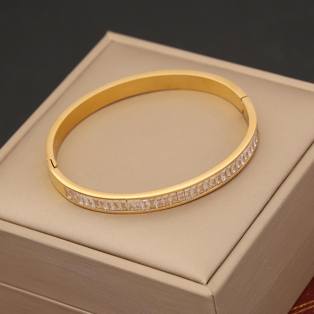 

Трансграничный циркон нержавеющая сталь роскошный браслет - полный бриллиант B452