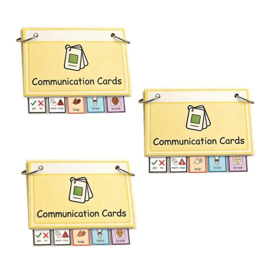 Basic Needs Communication Cards Set Visual Aid Flash Cards for Non-Verbal Speech Delay Portable Picture Exchange System for Special Education