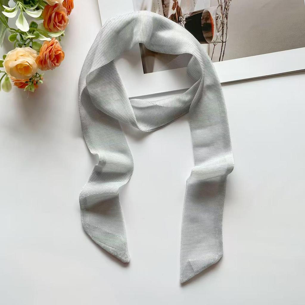 Korean Style Summer Iridescent Pearlescent Silk Scarf - Lightweight & Breathable