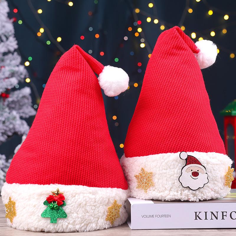 Christmas Knitted Plush Hat for Children & Adults - Festive Party Costume Headwear