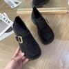 Small leather shoes women's platform shoes spring and summer new one-pedal lazy retro single shoes