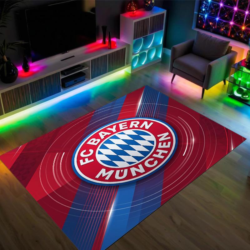 Diseño del Bayern de Múnich Alfombra de Terciopelo de Cristal Acogedora No?Alfombra Estampada Antideslizante Para Dormitorio Sala de Estar Entrada