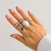 Fashionable Adjustable Flower Rings Set With Stylish Pearls Highlight Accessory for Women’s Everyday And Party Looks