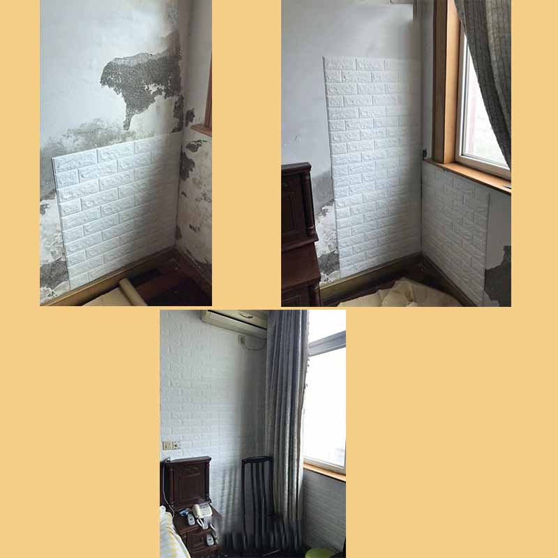 70*77cm 3D Waterproof Self-Adhesive Wall Panels Extra Thick XPE Foam Soundproof & Anti-Collision Wallpaper Living Room Bedroom Kids Room Decor