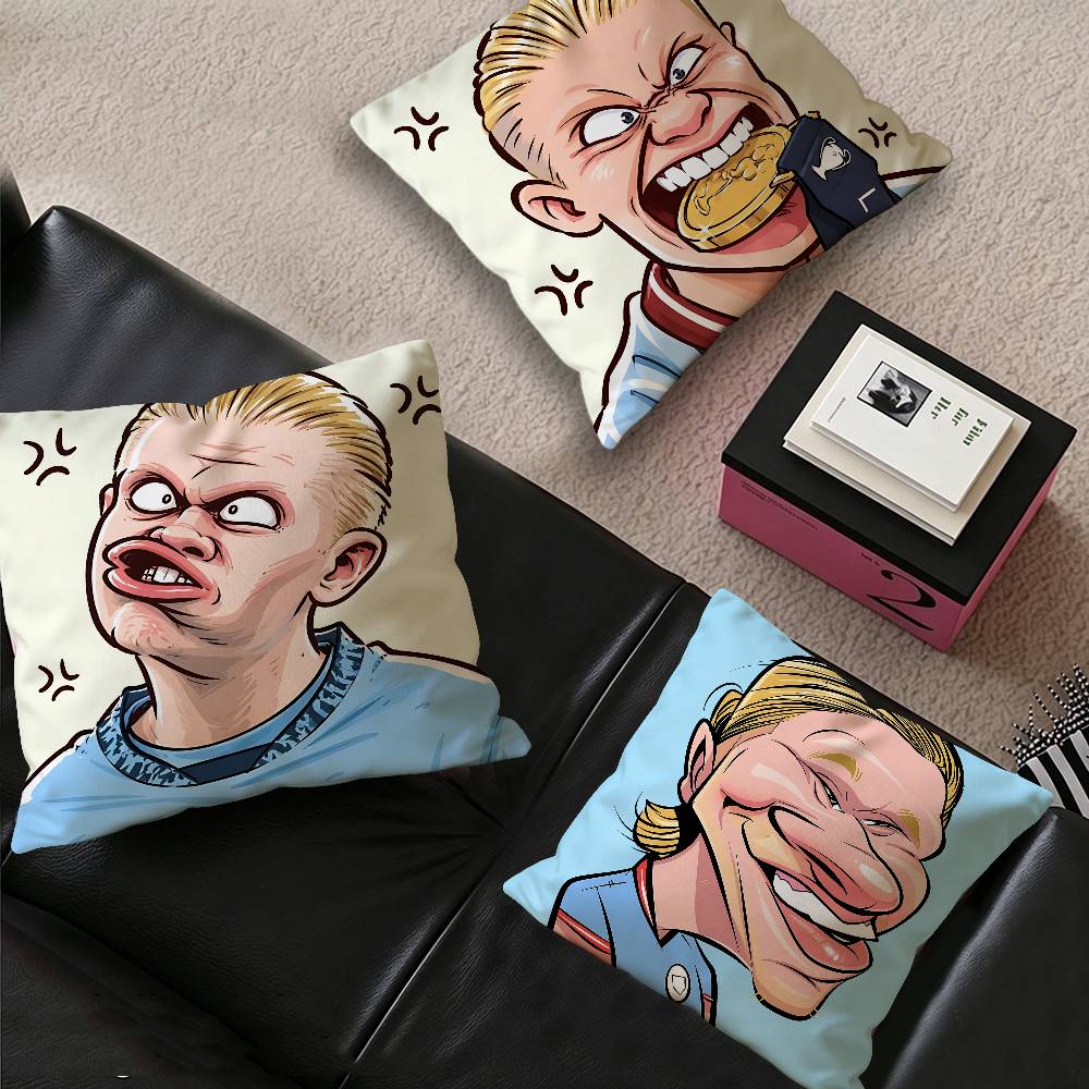 Cute Funny E-Erling H-Haaland pillow cover sofa cushion cover home room decoration children gift