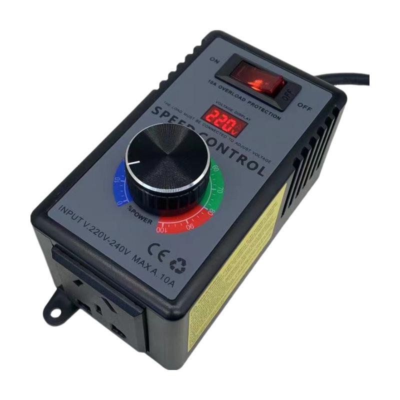 4000W Adjustable AC Voltage Regulator with Stepless Temperature and Light Control for Motors, Heaters, and Fans (220V).