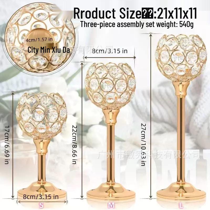 Creative Crystal Ball Candlestick Ornament - Party Wedding Candlelight Dinner Decorations