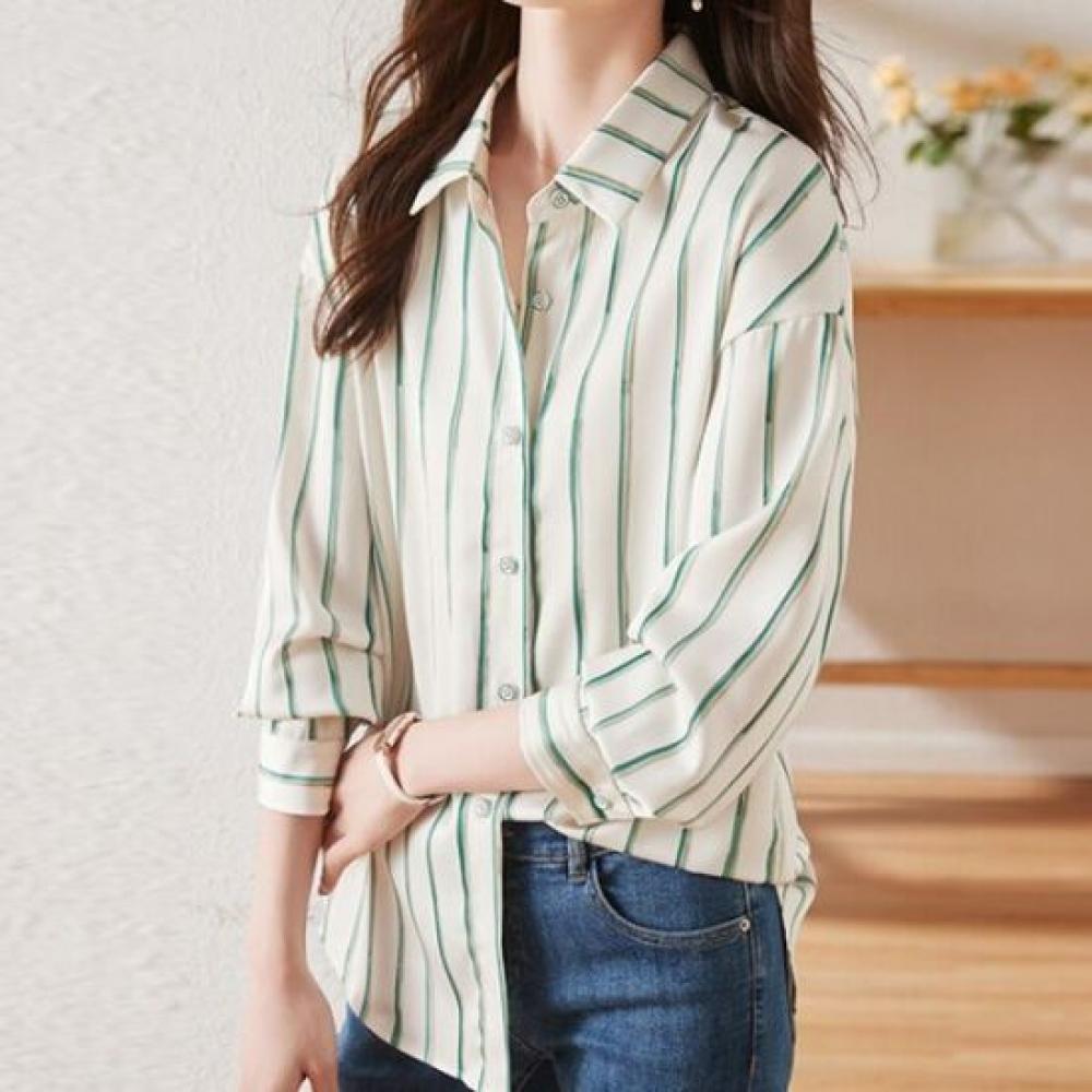 Navava Women Casual Stripe Shirt Nb2467