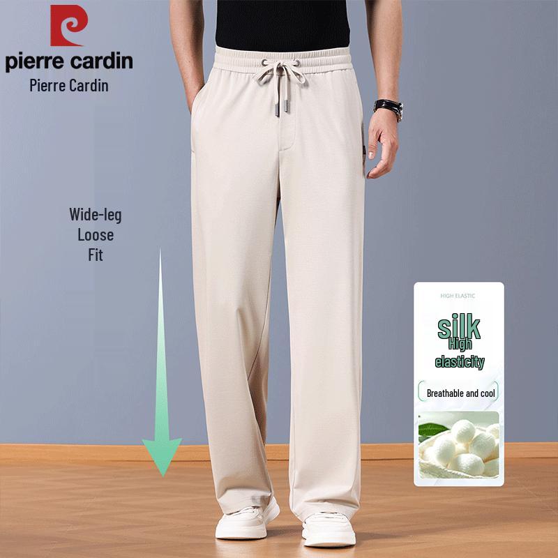 Pierre Cardin Men's Summer Silk Blend Casual Straight-Leg Pants