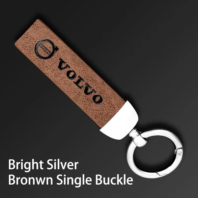 Car Vintage Leather Keychain Auto Logo Key Ring Accessories For Volvo ES90 EC40 EX40 EM90 XC90 V90 V60 XC60 V40 S80 S60 S90 C40