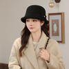 Autumn and Winter New Women's Woolen Basin Hat British Style Retro Elegant Face Small Versatile Top Hat Fashion Temperament Fisherman