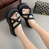Beautiful and Super Well Matched with a Set of Toe Rhinestone Cool Slippers for Women's Summer Outer Wear Thick-soled Heightening Niche High-end Be