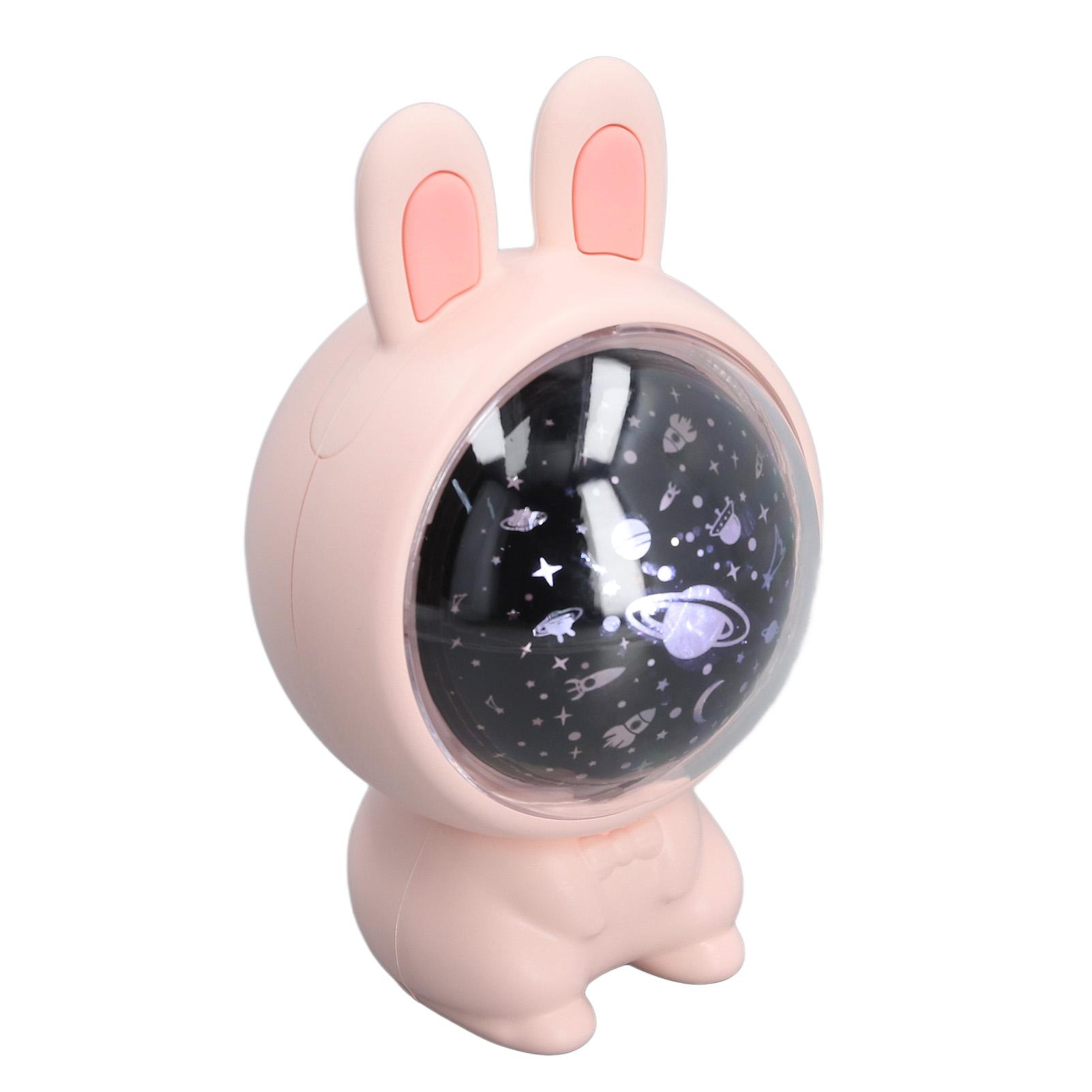 

Star Projector Light Rabbit Shape Soft Light Projector Night Light for Home Bedroom Living Room 5V Pink рожевий