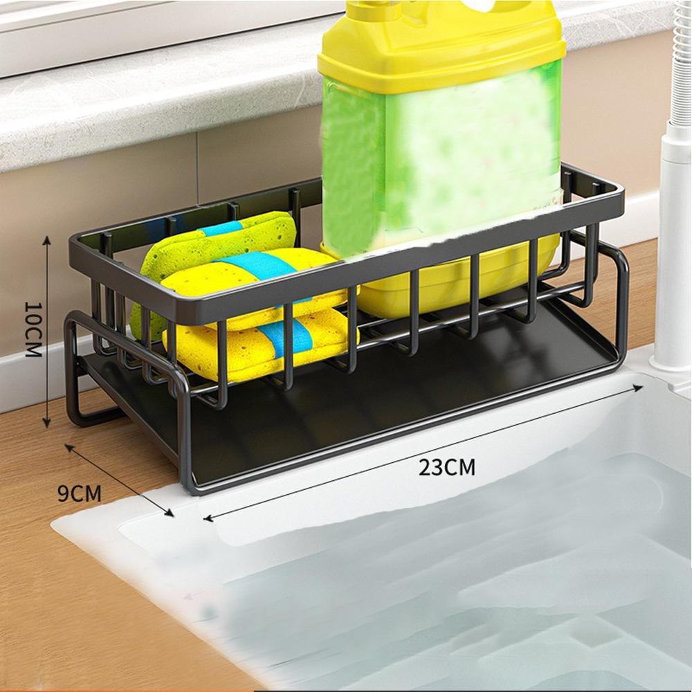 Rack de depozitare de dimensiuni mari pentru bucătărie, organizator de cârpe, suport pentru burete, coș de săpun, rafturi pentru baie și șampon