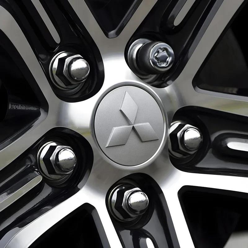 4 Stück 60mm Auto Radkappe Radnabendeckel Emblem für Mitsubishi Asx Outlander Lancer 10 3 L200 Xpander Pajero 4 Montero V73 Triton