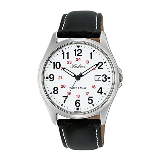 

[Citizen Q&Q] Часы аналоговые водонепроницаемые дата кожаный ремешок D026-304 мужские белые