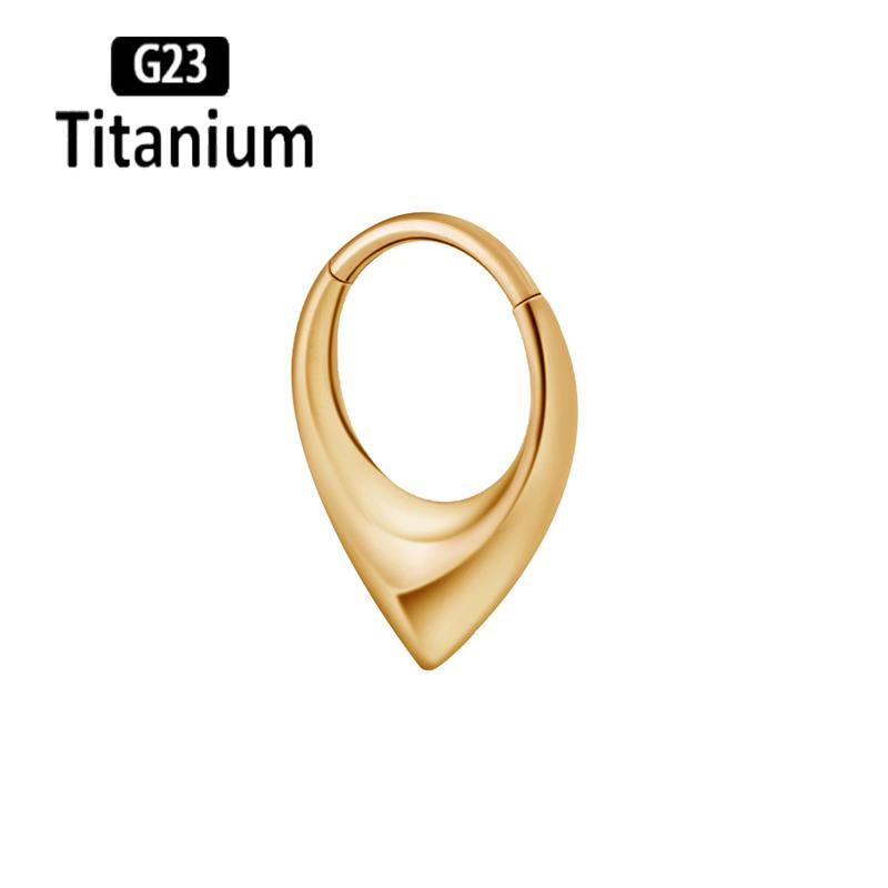 G23 Titanium High Quality  Waterdrop Septum Piercing Clicker Nose Rings 16G Segment Tragus Cartilage Daith Hoop Earrings Zircon