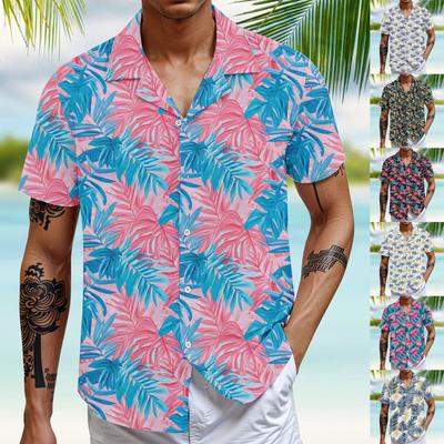 Hawaiian Shirt For Men, Men's Vintage Button Down Bowling Shirts Short Sleeve Summer Beach Shirt