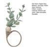 Artificial Eucalyptus Leaf Napkin Ring Farmhouse Rustic Jute Rope Wooden Bead Dinner Napkin Holder Birthday Wedding Party Dining Table Decoration