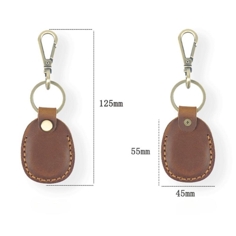 Retro Cattle Pickup Anti-lost Protective Keychain Custom Name Leather Keyring for RFID Access Card Cove Bag Key Chain Ring Gift
