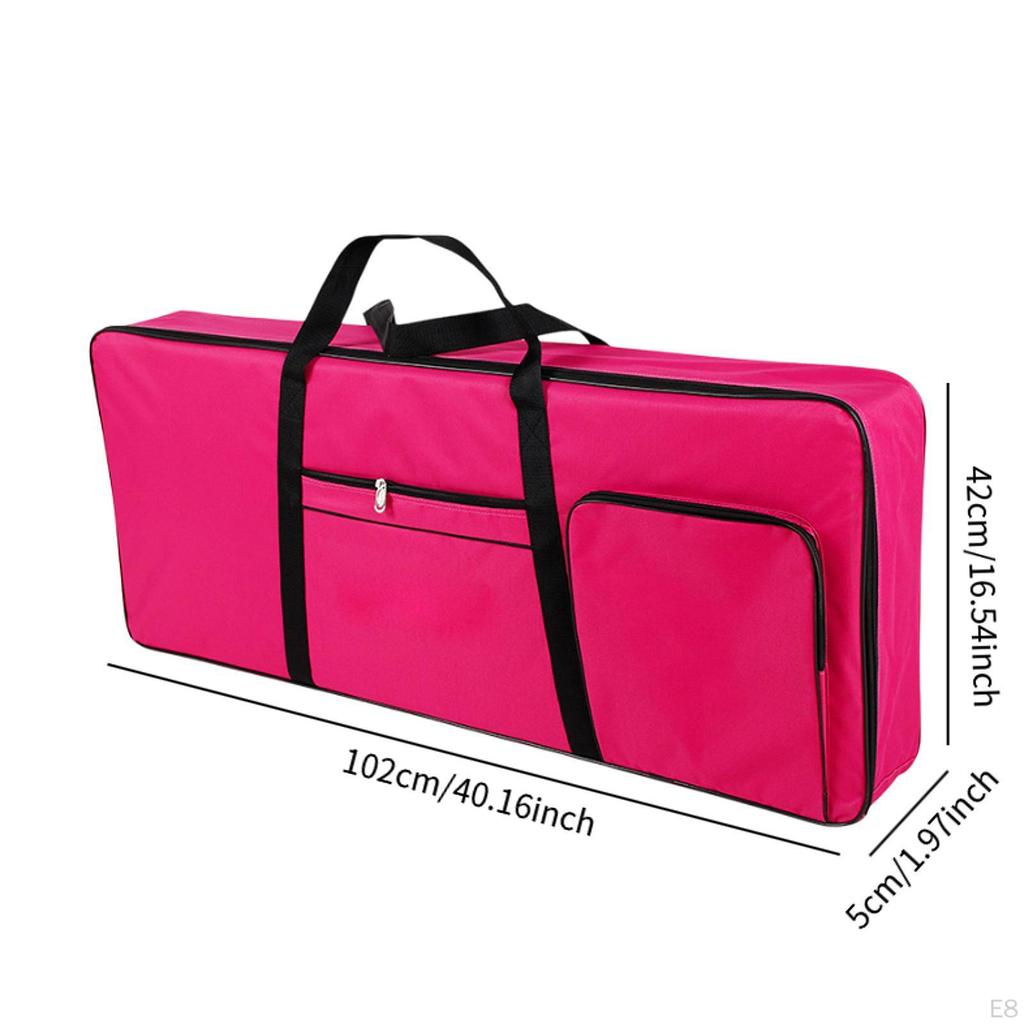 61 Key Keyboard Case 40.16"x16.54"x1.97" Oxford Cloth Accessories Padded with Backpack Straps