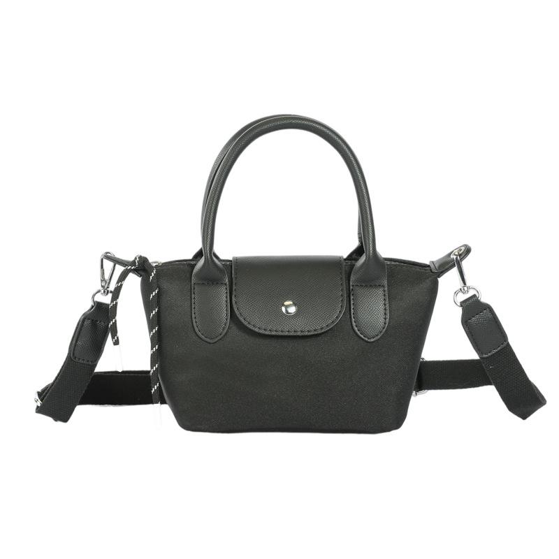 Einfache Handtasche mit vielseitiger Textur, Lässige Tasche, Einzelne Schulter-Crossbody-Tasche schwarz