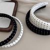 Black White Color Polka Dot Headband Non-Slip Temperament Hair Band Fashion Wide Headband  Casual