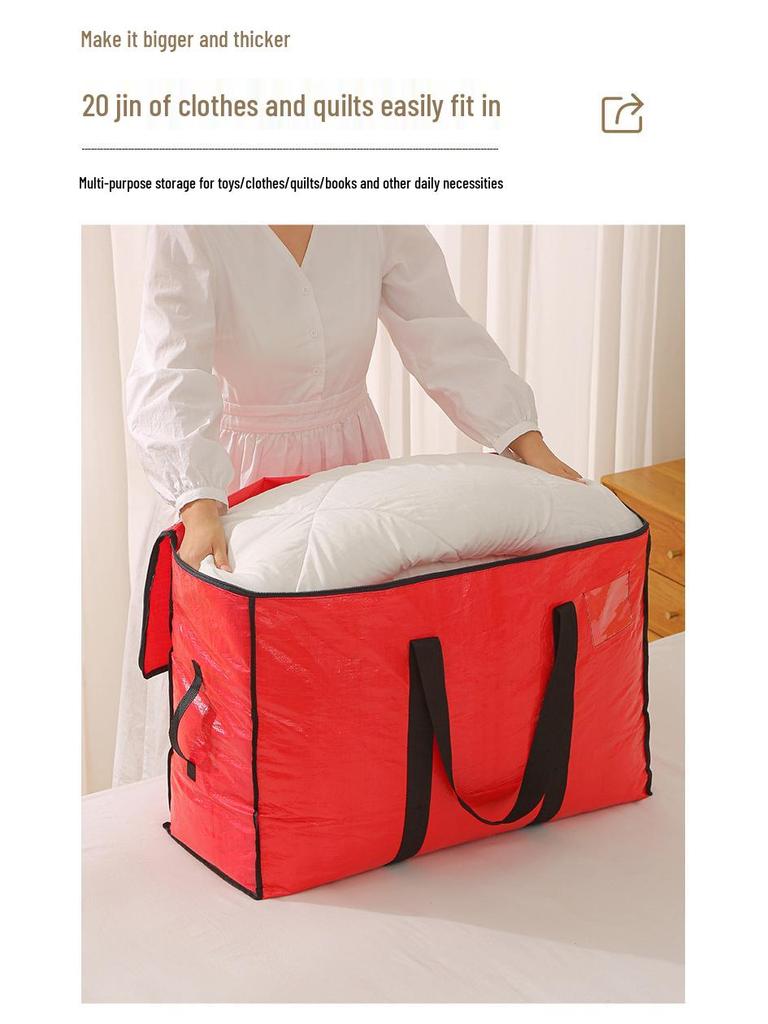Waterproof Foldable Quilt Storage Bag - Large Capacity Portable Cotton Tote