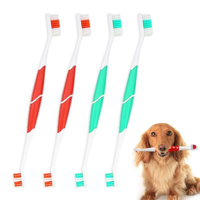 1/2 Pz Spazzolino da Denti per Animali Domestici a Doppia Testa Spazzolino da Denti per Cani Setole Morbide Pulizia Denti Spazzolino da Denti per Gatti Forniture per Animali Domestici
