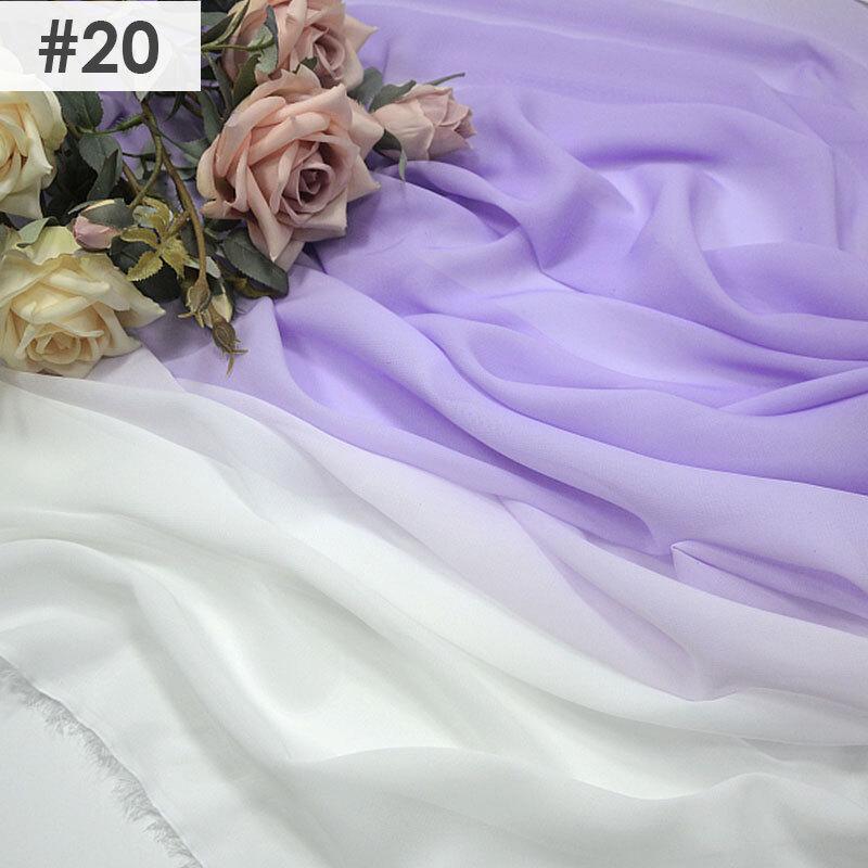 Gradient Color Rainbow Chiffon Fabric Scarf Sewing Craft DIY Ancient Style Hanfu Dress Stage Costume Decor Clothing Supplies