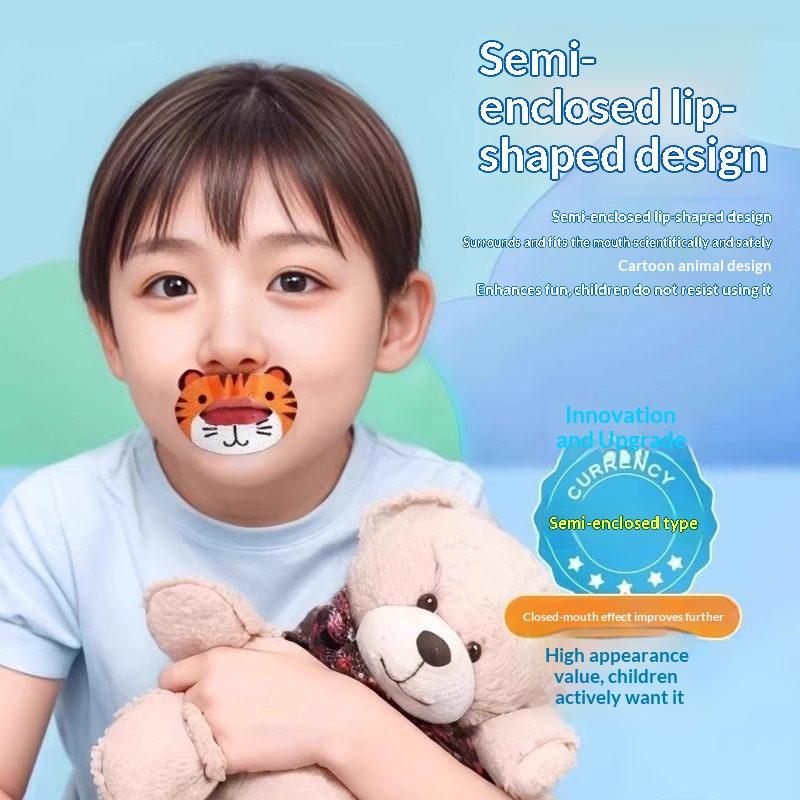 Cartoon Closed Mouth Sleep Stickers 30 Sheets Non-Toxic Anti-Snoring Patches for Children Home Use