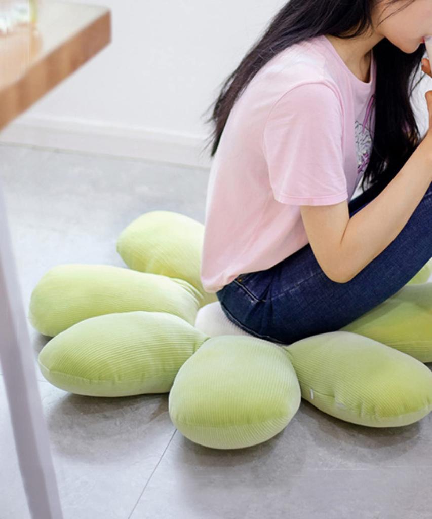 Aimoha Flower Cushion Chair Cushion Chair Bad Cushion Zabuton Flower X (White Yellow)