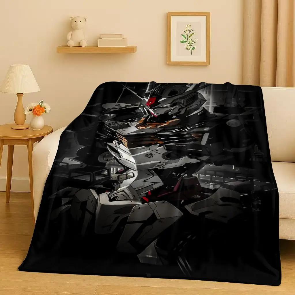 3D Gundam Cartoon Robot Christmas Gift Flannel Blanket,Ultra Soft Warm Plush Throw for Home Bedroom Bed Sofa Cover Office