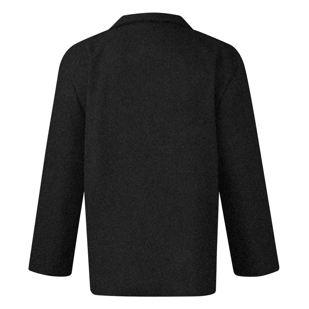Men's Solid Color Woolen Coat Men's Pockets Button Casual Jacket