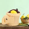 Cartoon Elefantenform Rattan Brot Obst Snacks Aufbewahrungskörbe Lebensmittel Servierkörbe(Braun)