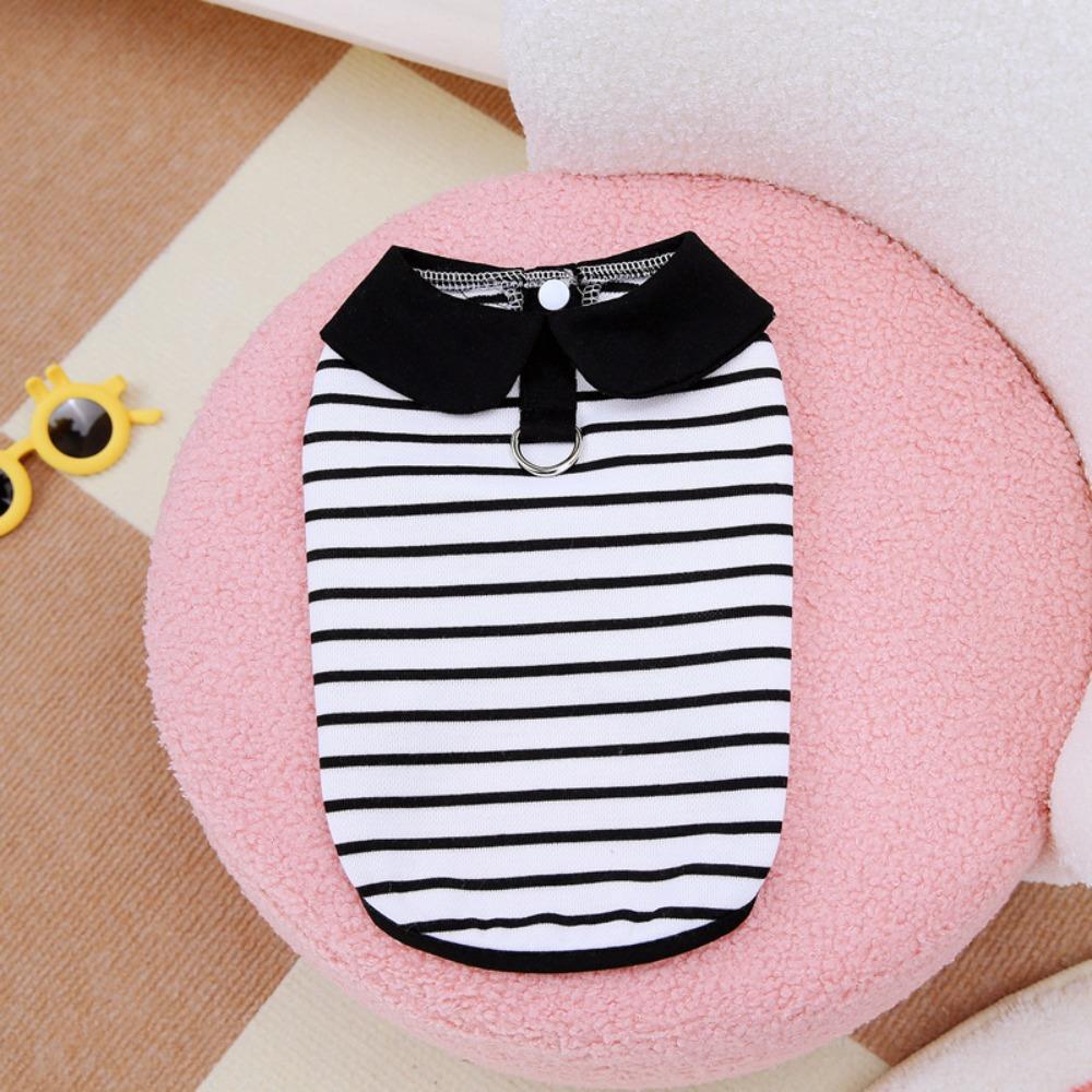 Breathable Dog Striped T-shirts Cute Pet Skirt Pet Chest Strap Dog Vest Harness  for Puppy Kittens