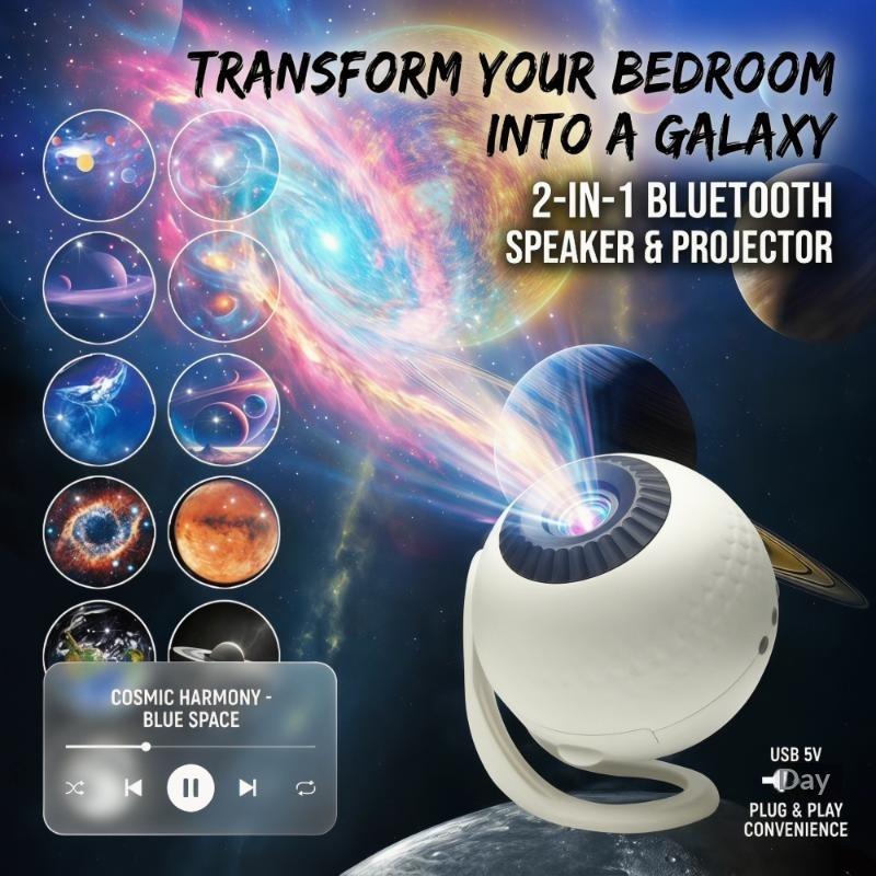 Starry Sky Projector Lamp USB Powered Bluetooth Atmosphere Light 12 Patterns for Kids Birthday Party Favor Gift