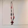 Subculture Rock Beaded Necklace Niche Retro Black Red Crossed Pendant Bead Acrylic Necklace Summer Bead Necklace Jewelry