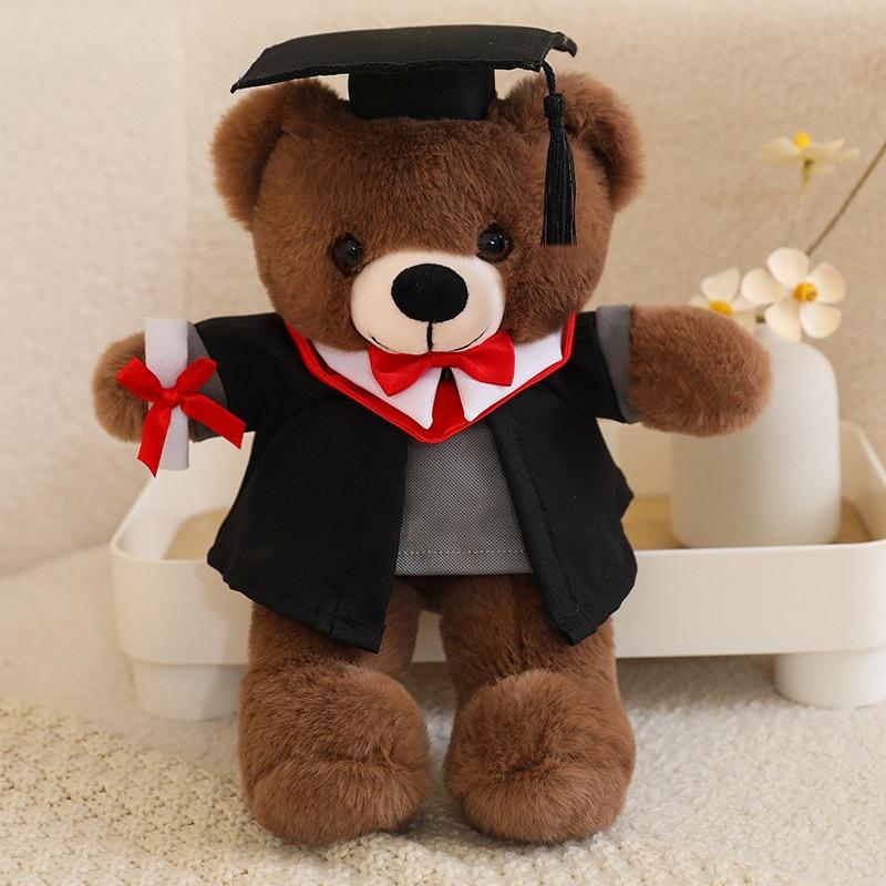 Cute bow tie graduation doctor bear doll plush toy bachelor bear doll student graduation commemorative gift