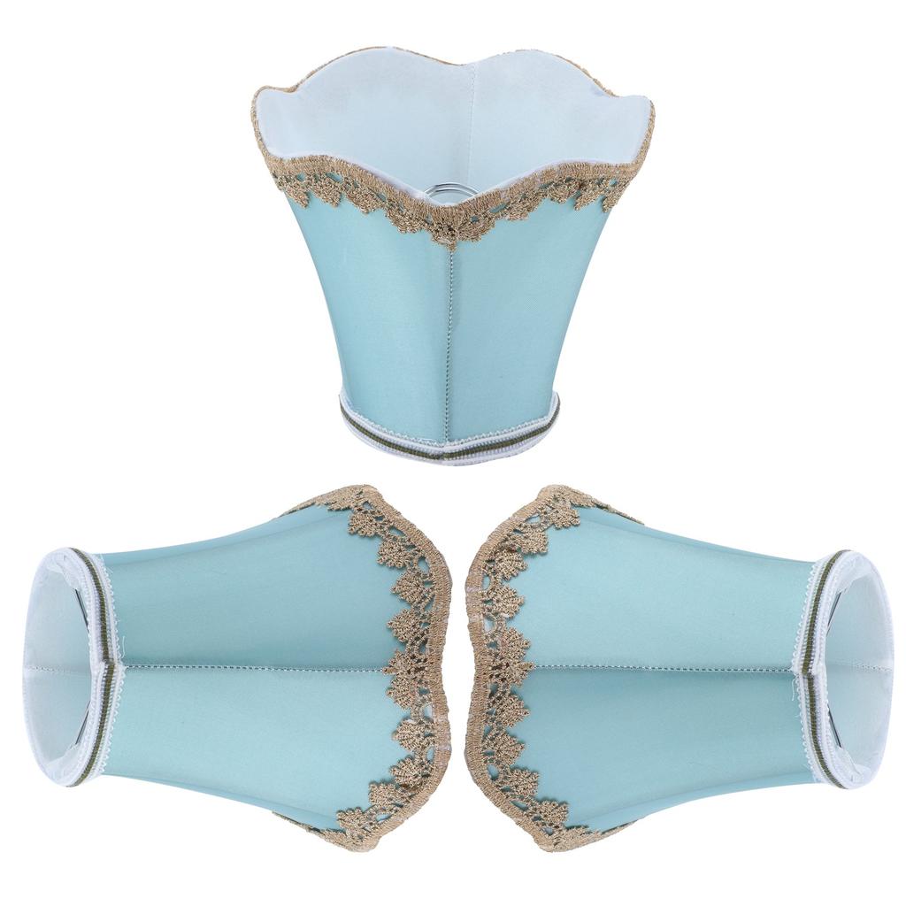 3Pcs Fabric Lampshade ClipType Modern European Style E14 Lamp Cover for Home Hotel KTV Green