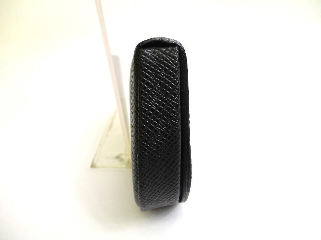 Authentic LOUIS VUITTON Taiga Black Leather Coin Purse Porto Monnaie Gousset #a600  Refurbished