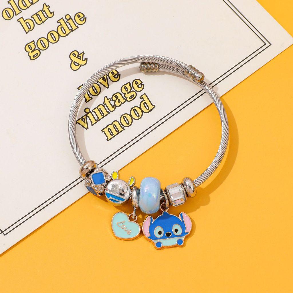 Stitch Cartoon Anhänger Perlenarmband Mit Zinklegierung Charme Zum Verschenken