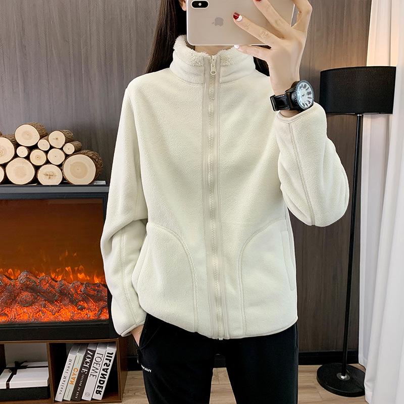 Unisex Polar Fleece Thick Jacket - Coral Fleece Liner for Autumn and Winter