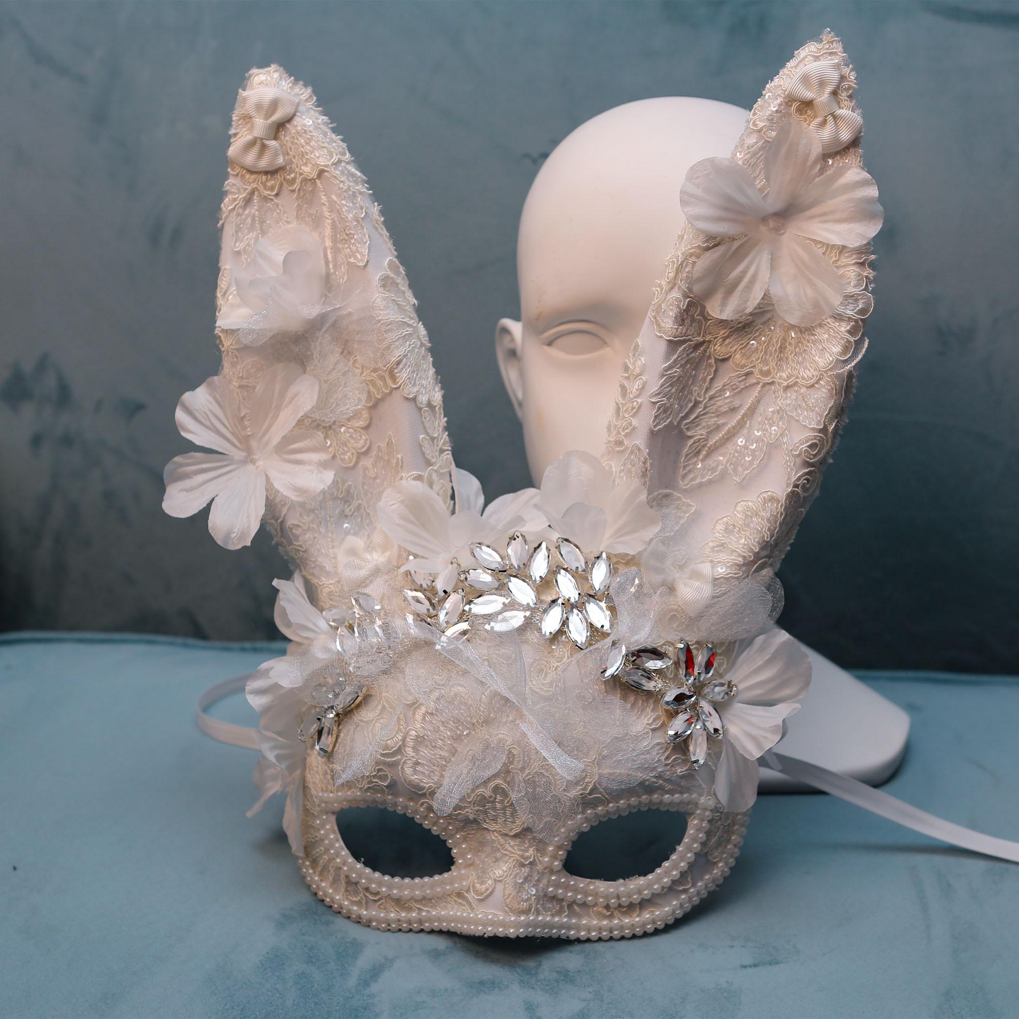 

Дизайнерская маска кролика для женщин и мужчин, косплей, бал, карнавальная маска, маскарадная вечеринка, карнавальная маска, маска с ушками кролика, аниме-аксессуары