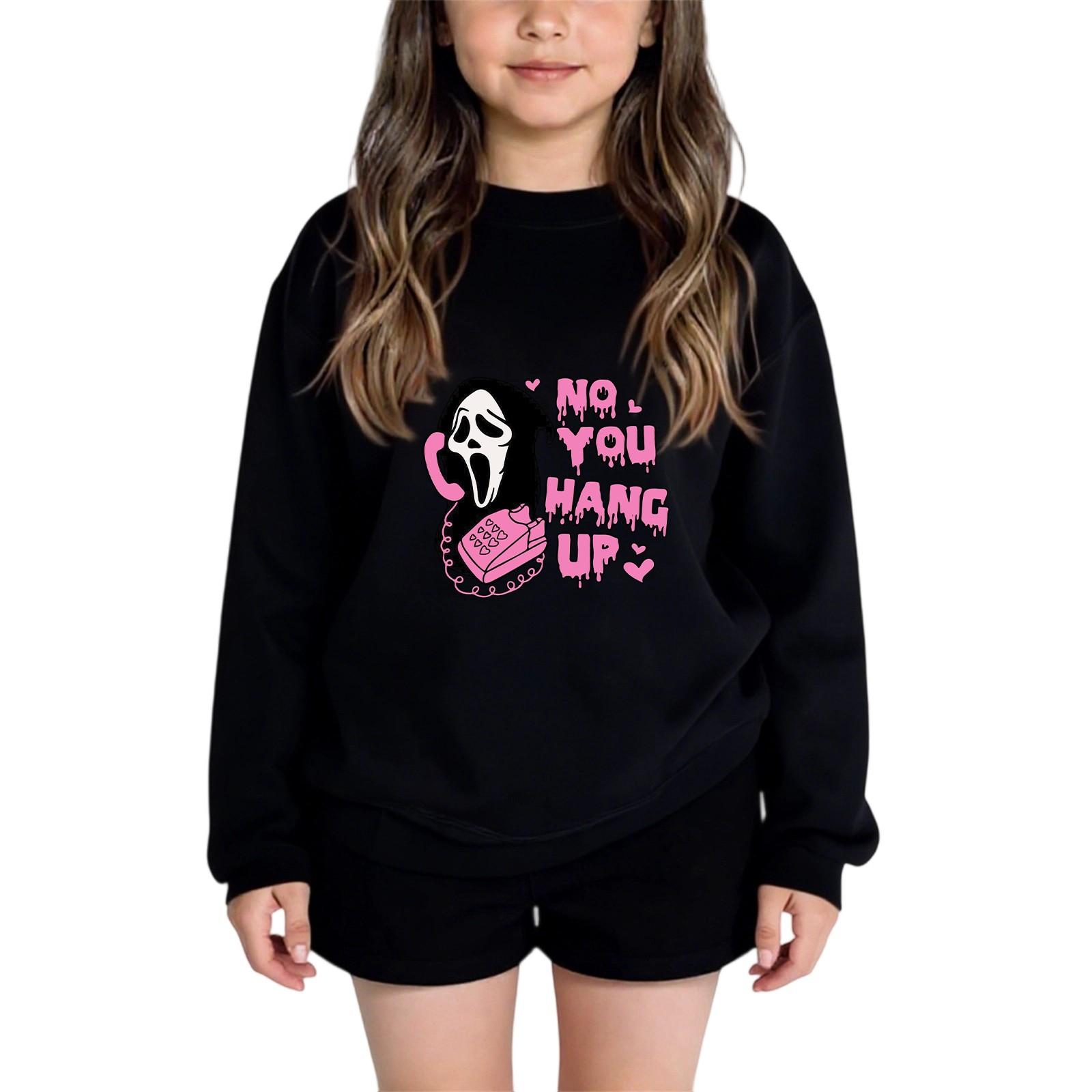 

Детские модные повседневные универсальные повседневные толстовки с круглым вырезом для мальчиков и девочек, повседневные лоскутные топы с длинными рукавами, свитшоты 150 чёрный